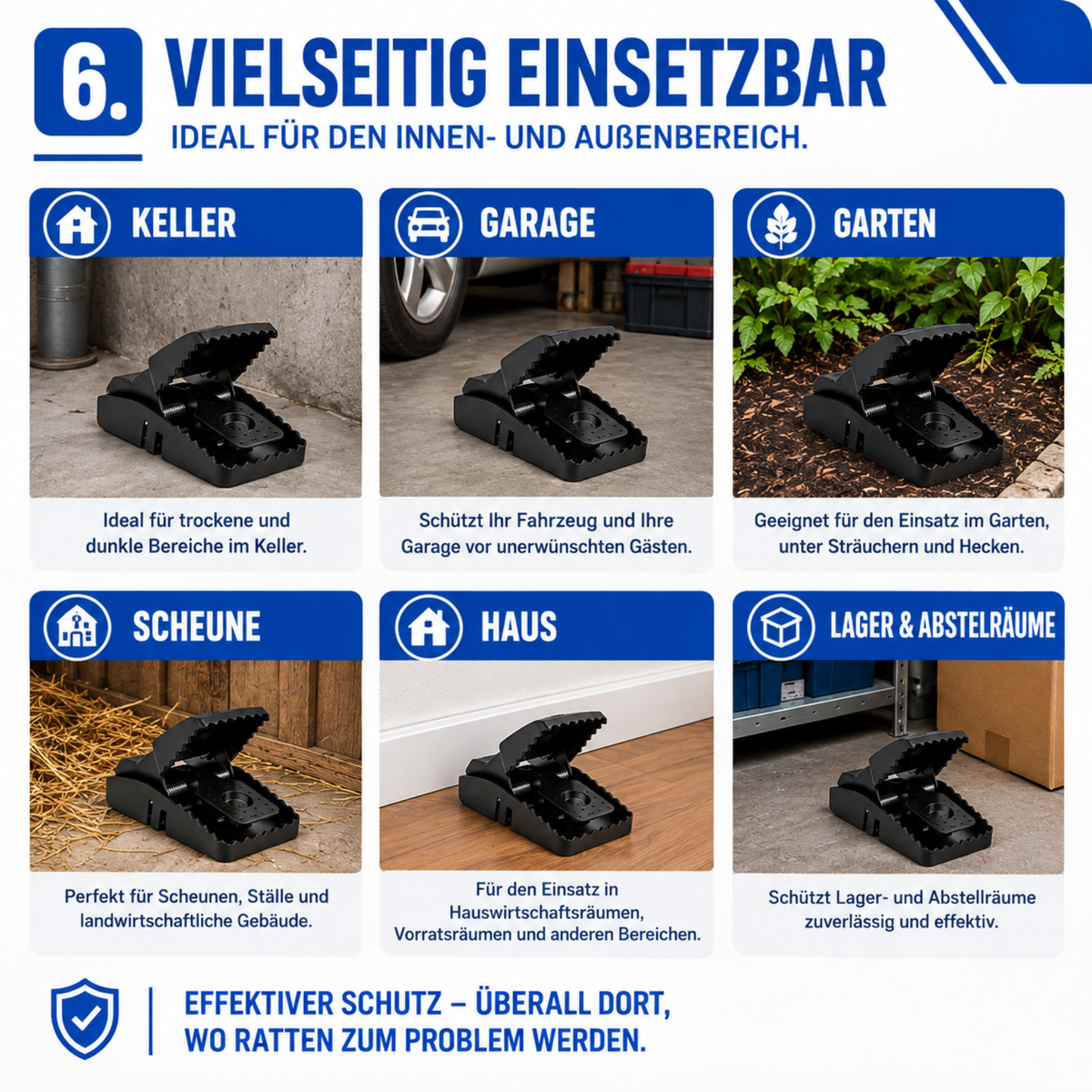 XXL Rattenfalle Groß 2er Set Rattenfalle Schlagfalle für große Ratten 21 cm
